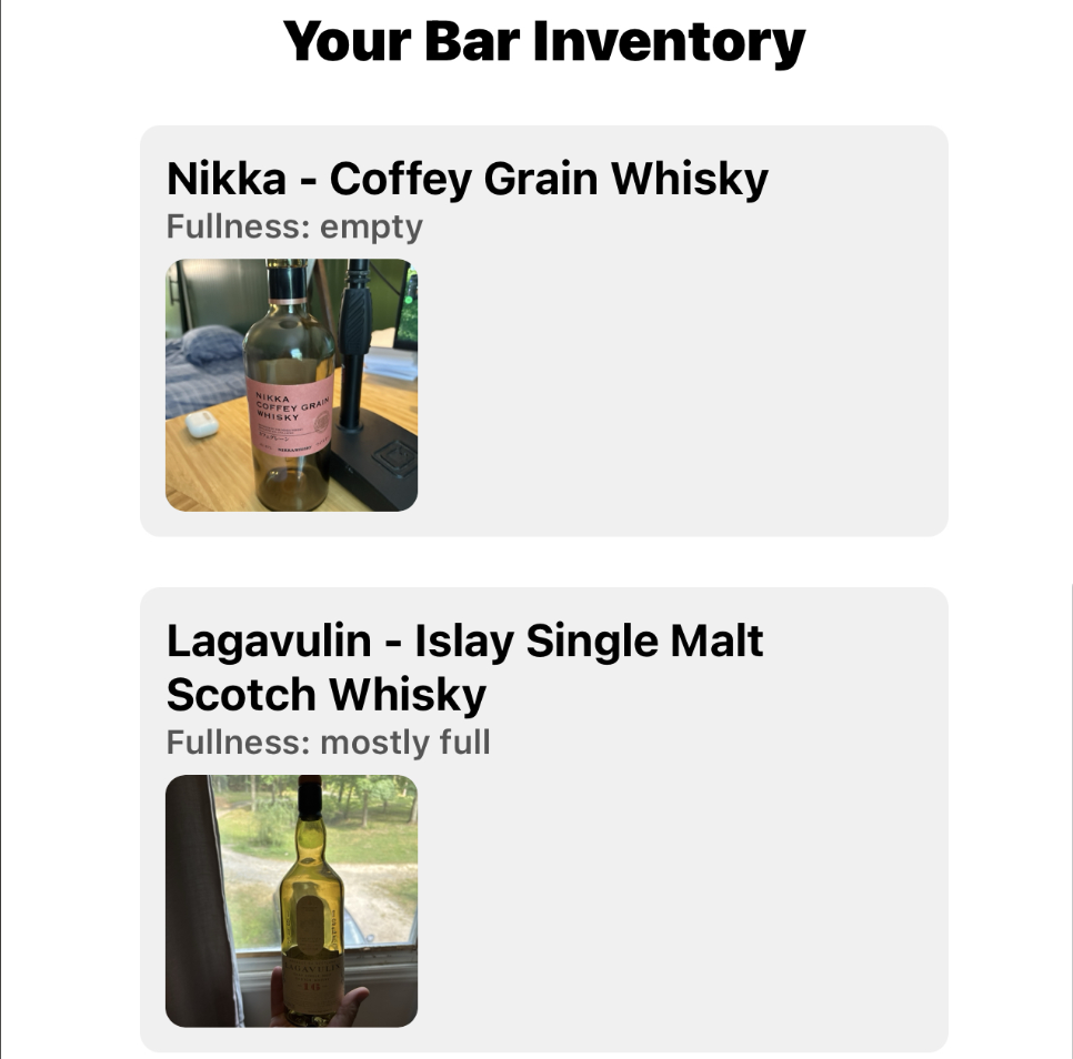 Inventory My Bar screenshot